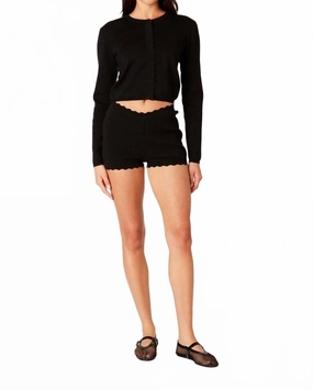 Comfy Vibe Cozy Piece Roxie Long Sleeve Cardigan In Black