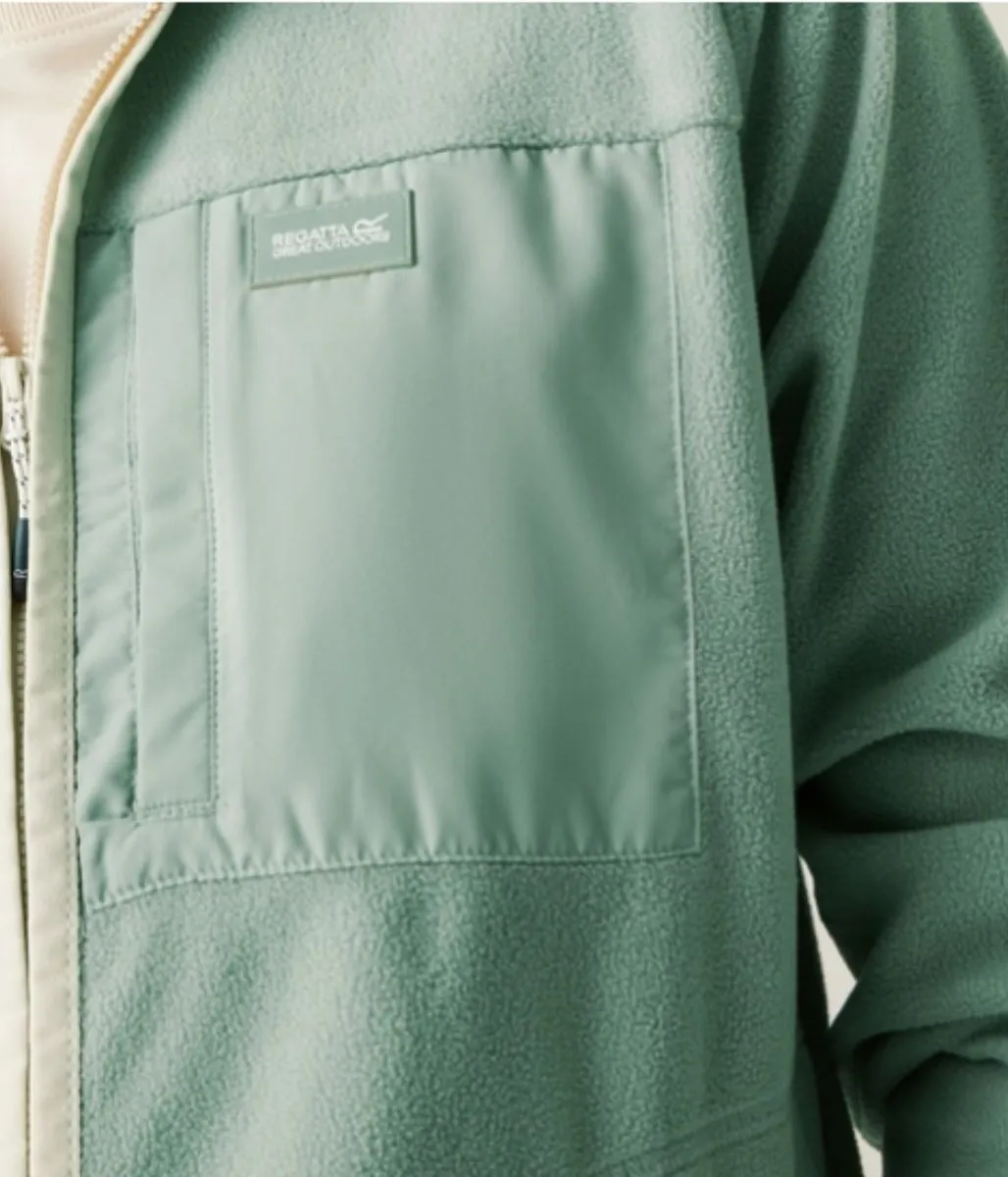 Sage Lilana Full Zip Fleece Double Stitched Hems Ribbed Trim Details