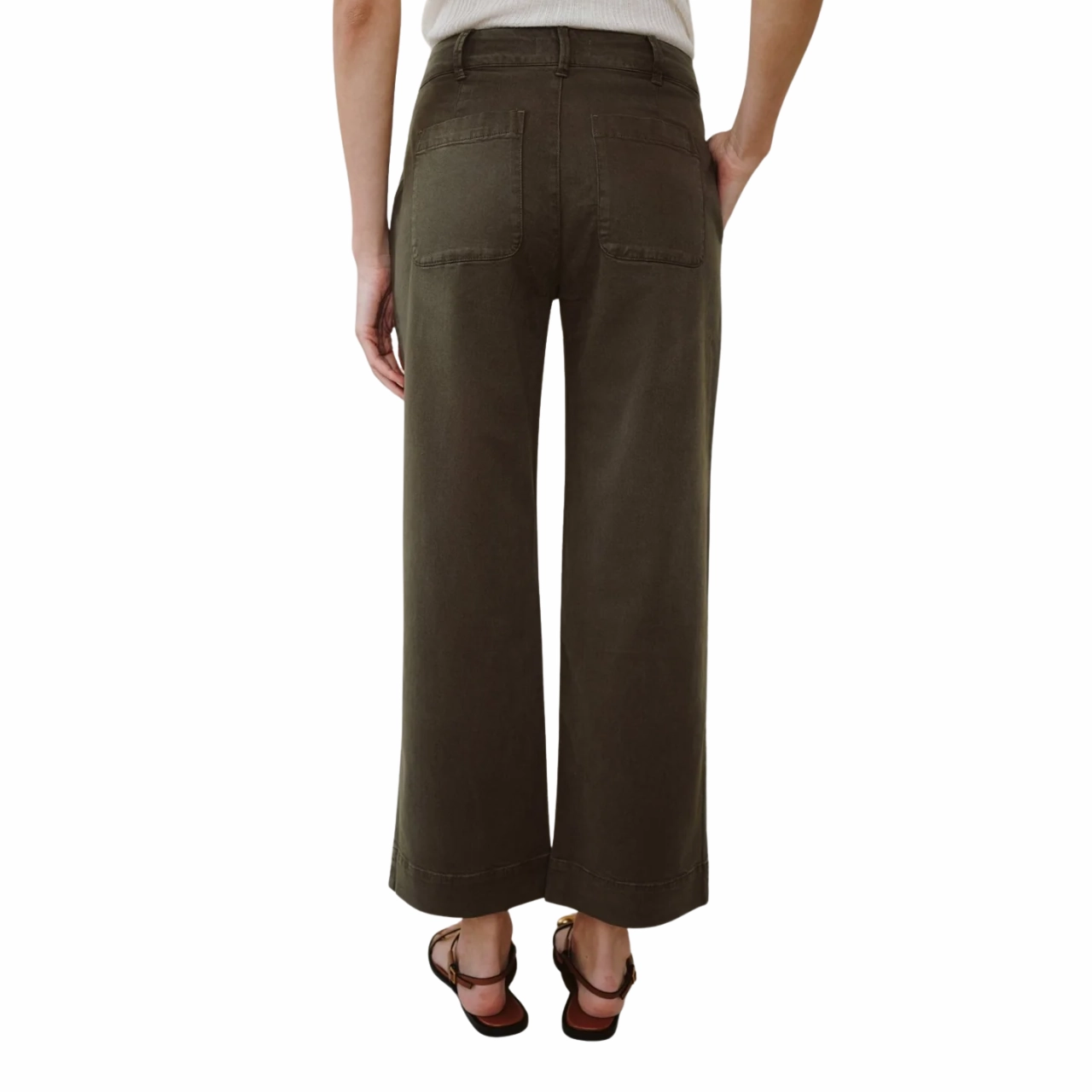 Subtle Look Odor Control Treatment Saige Wide Leg Crop Forest Army