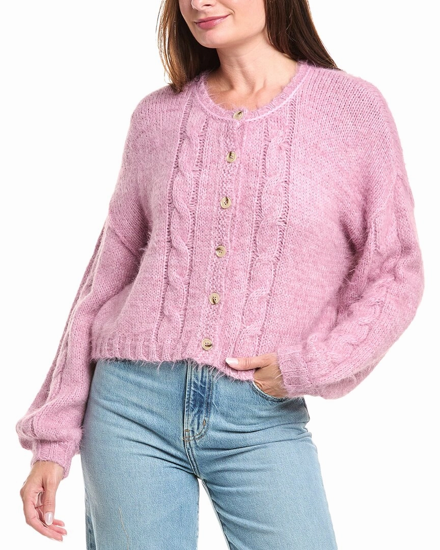 Saltwater Luxe Fuzzy Cable Cardigan Multipanel Construction