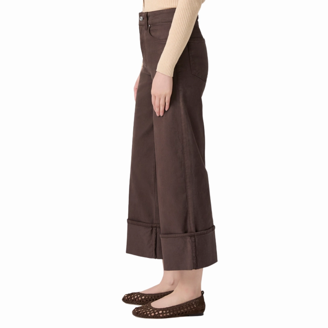 Casual Staple Distressed Detailing Sasha Ankle Wide Cuff Rich Chocolate