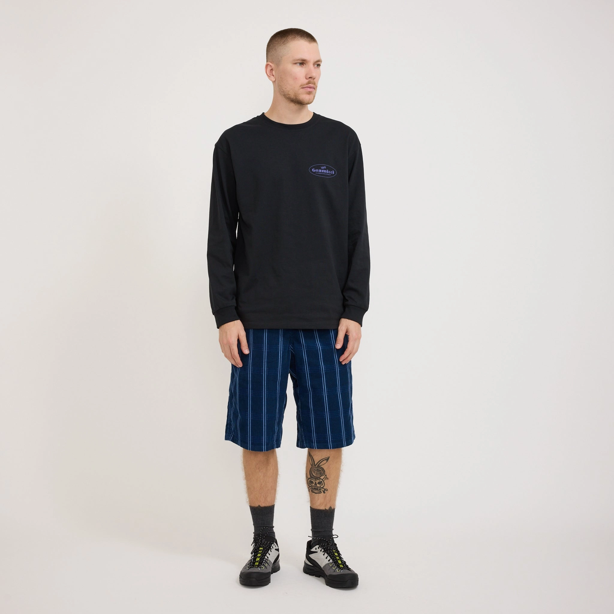 Flexible Side Panels Corduroy Swell Short Navy Check