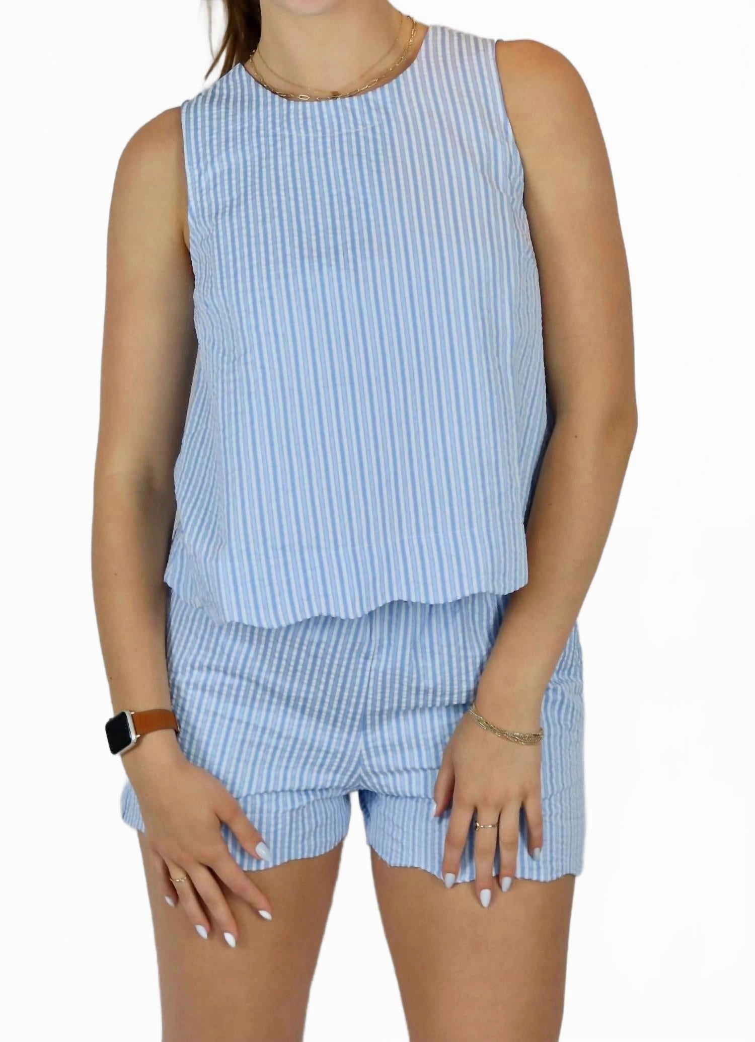Poolside Wear Seaside Scallop Shorts In Light Blue