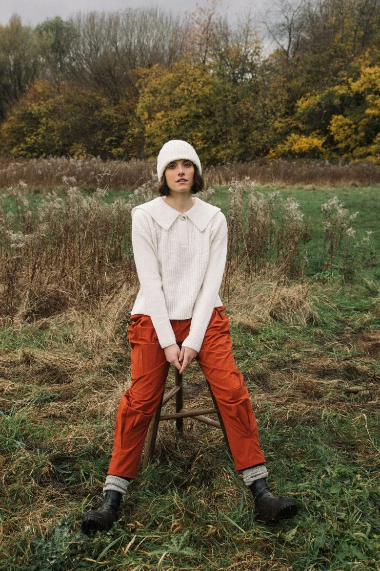 Breath Friendly Yomogi Organic Cotton Poplin Trouser in Paprika