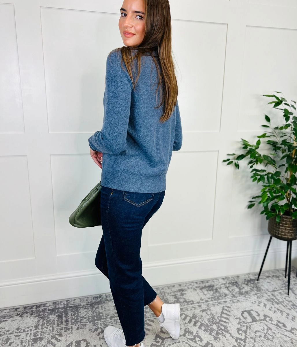 Chilly Knitwear Blue Recycled Blend Jumper