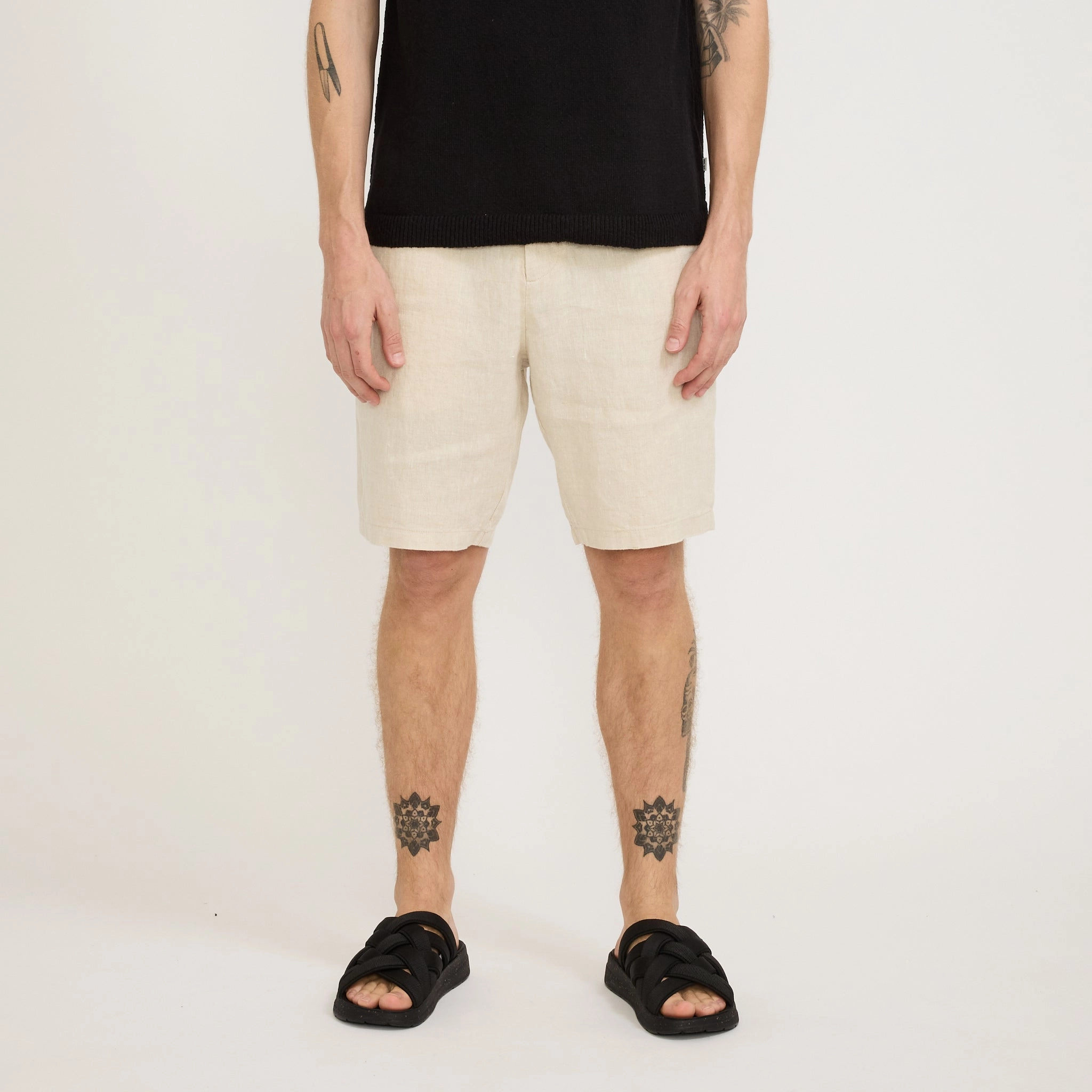 Tagless label Spandex shorts Seb Casual Linen Shorts Oat