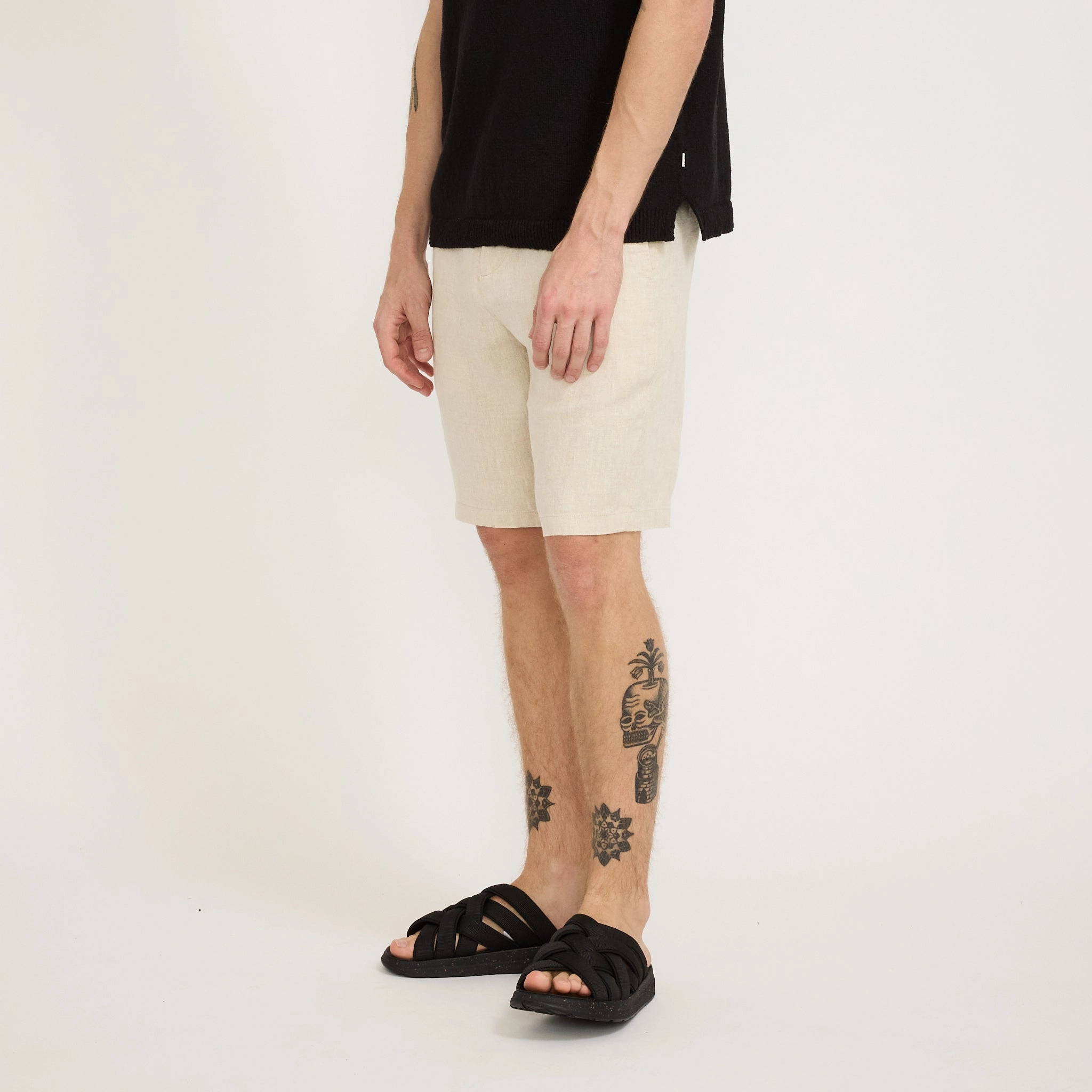 Simple Vibe Seb Casual Linen Shorts Oat