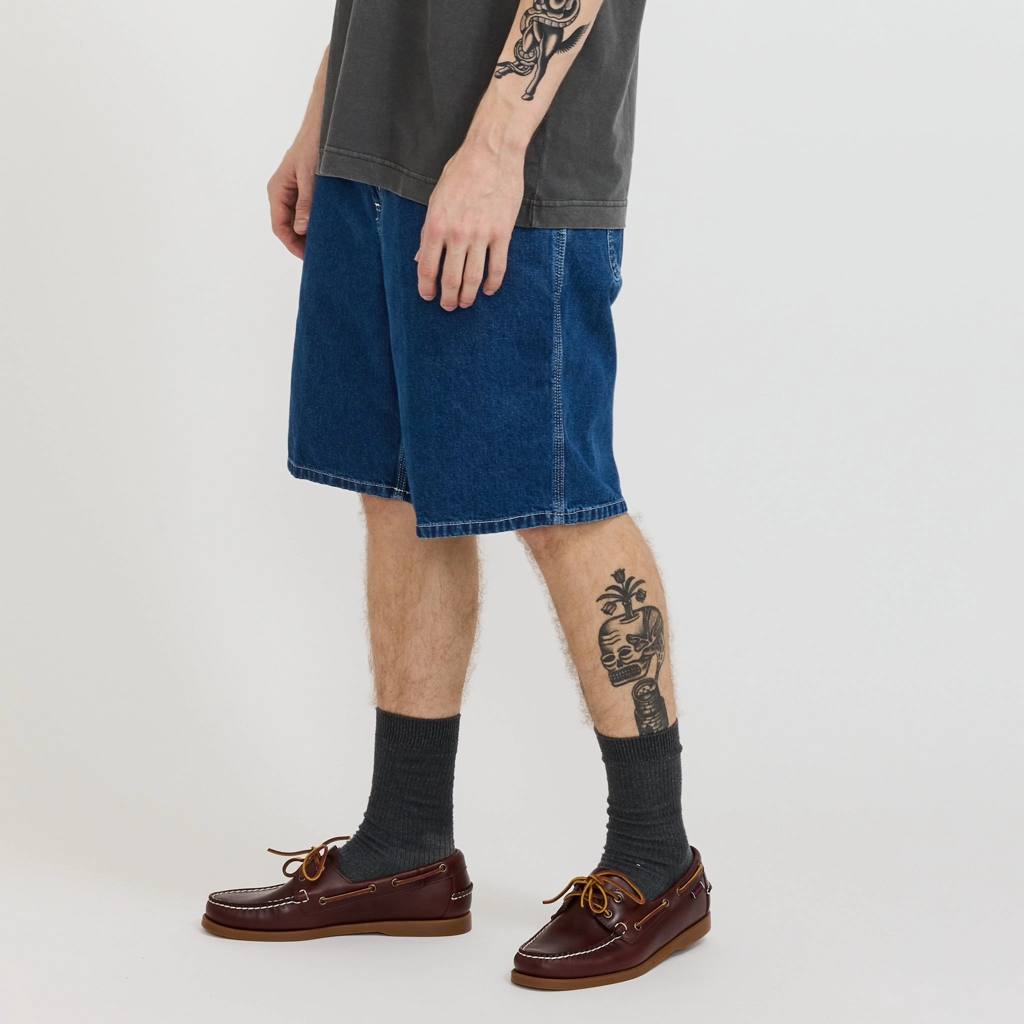 Simple Short Blue Stone Washed Fun Colors