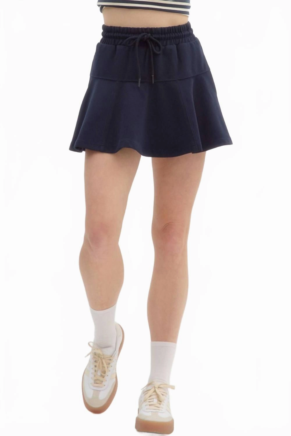Warm Fit High Waist Pull On Skort In Navy