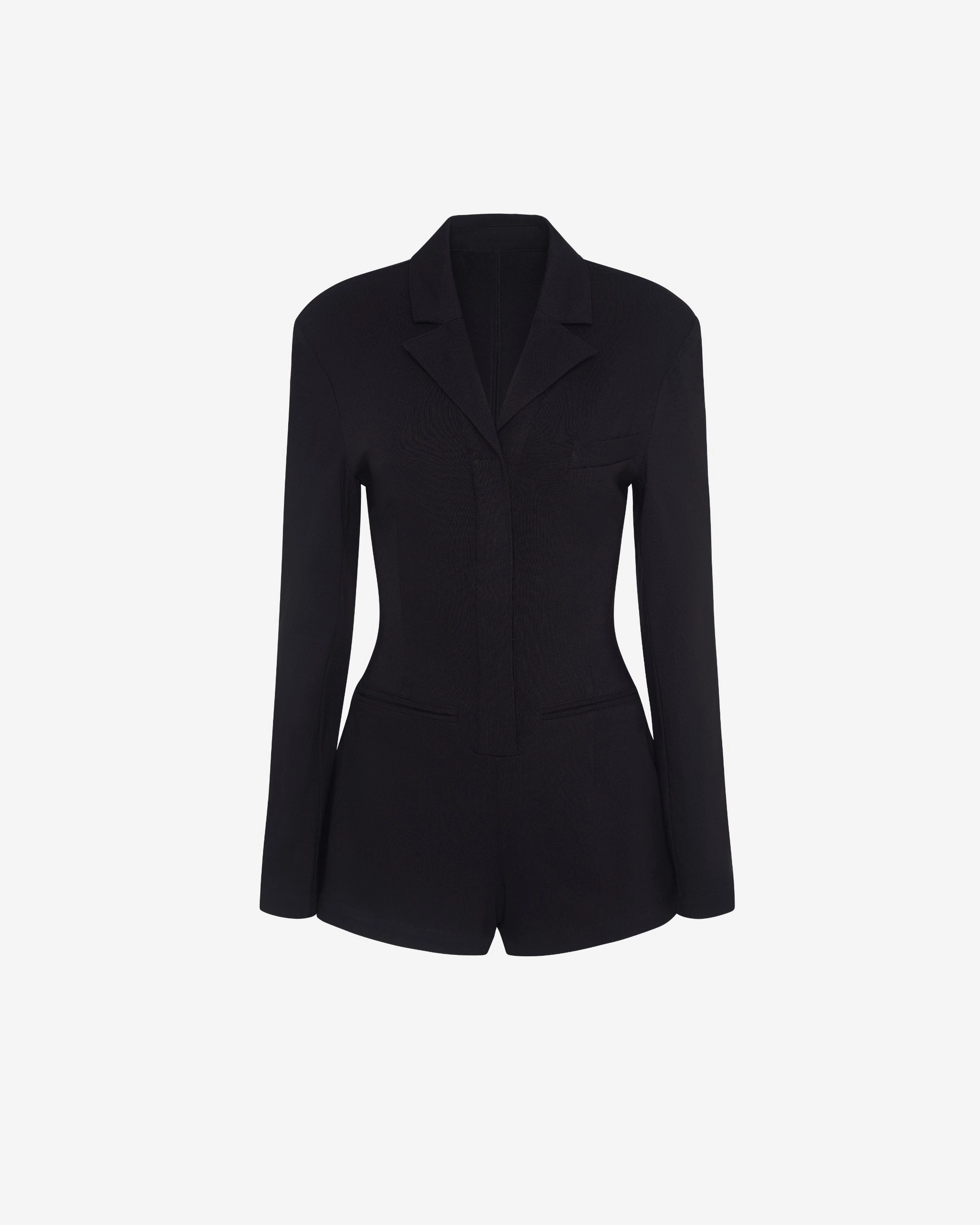 Bonded seams Cinched Waist Blazer Romper