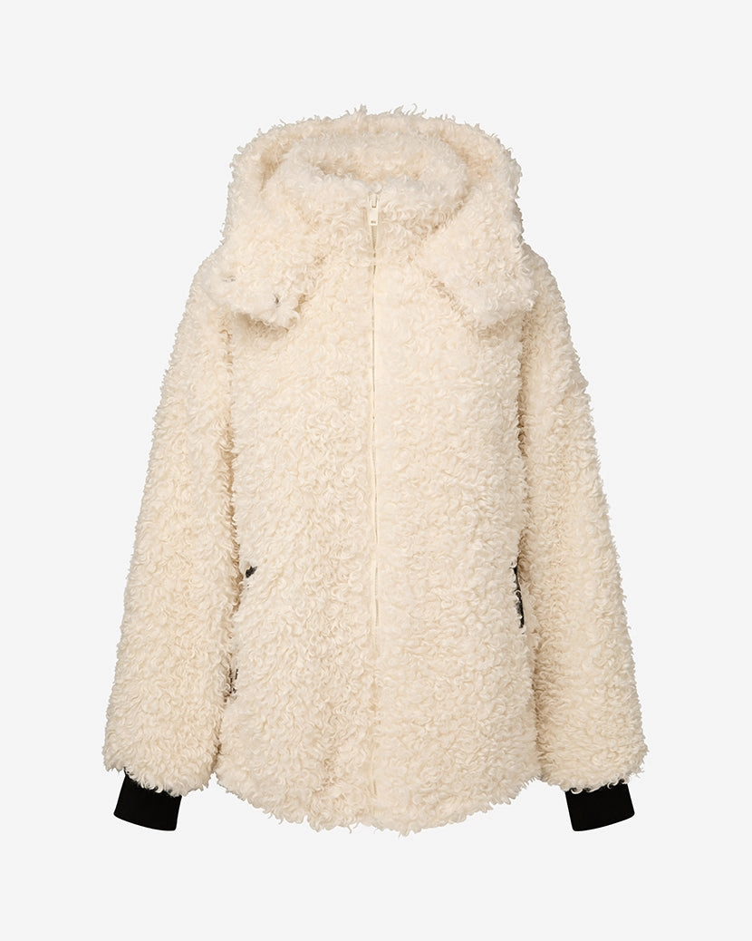 Faux Fur Collar Comfy Essentials Sherpa Hooded Jacket