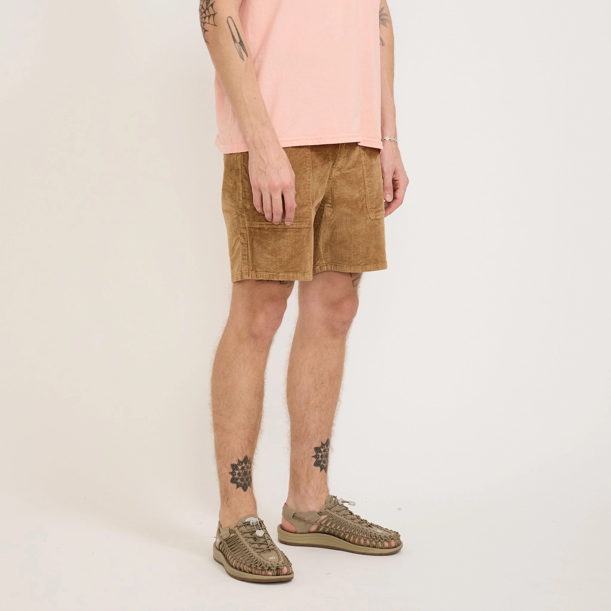 Shroom Shorts Almond Polyester shorts Snag Free Zipper