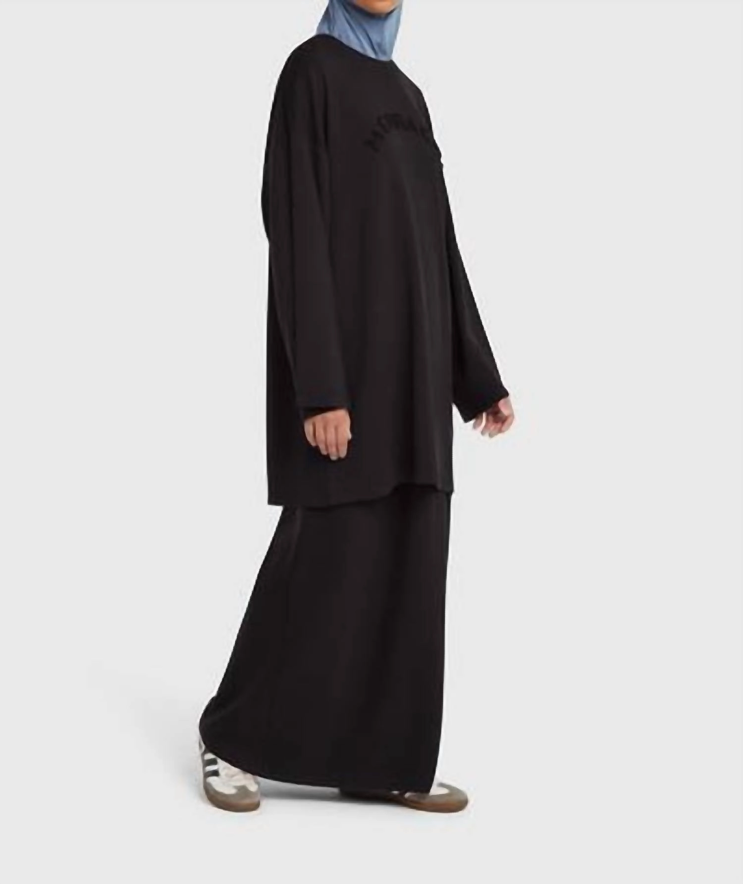 Artisan Print Washed Modal Jersey Skirt In Black