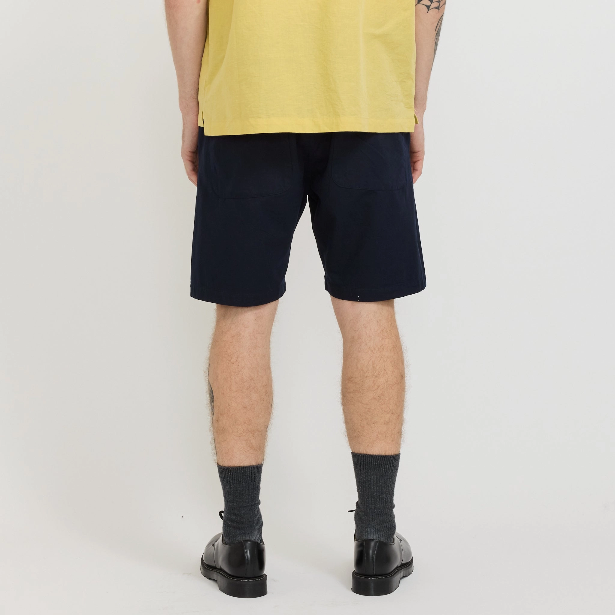 Sporty Edge Simple Short Military Cotton Navy