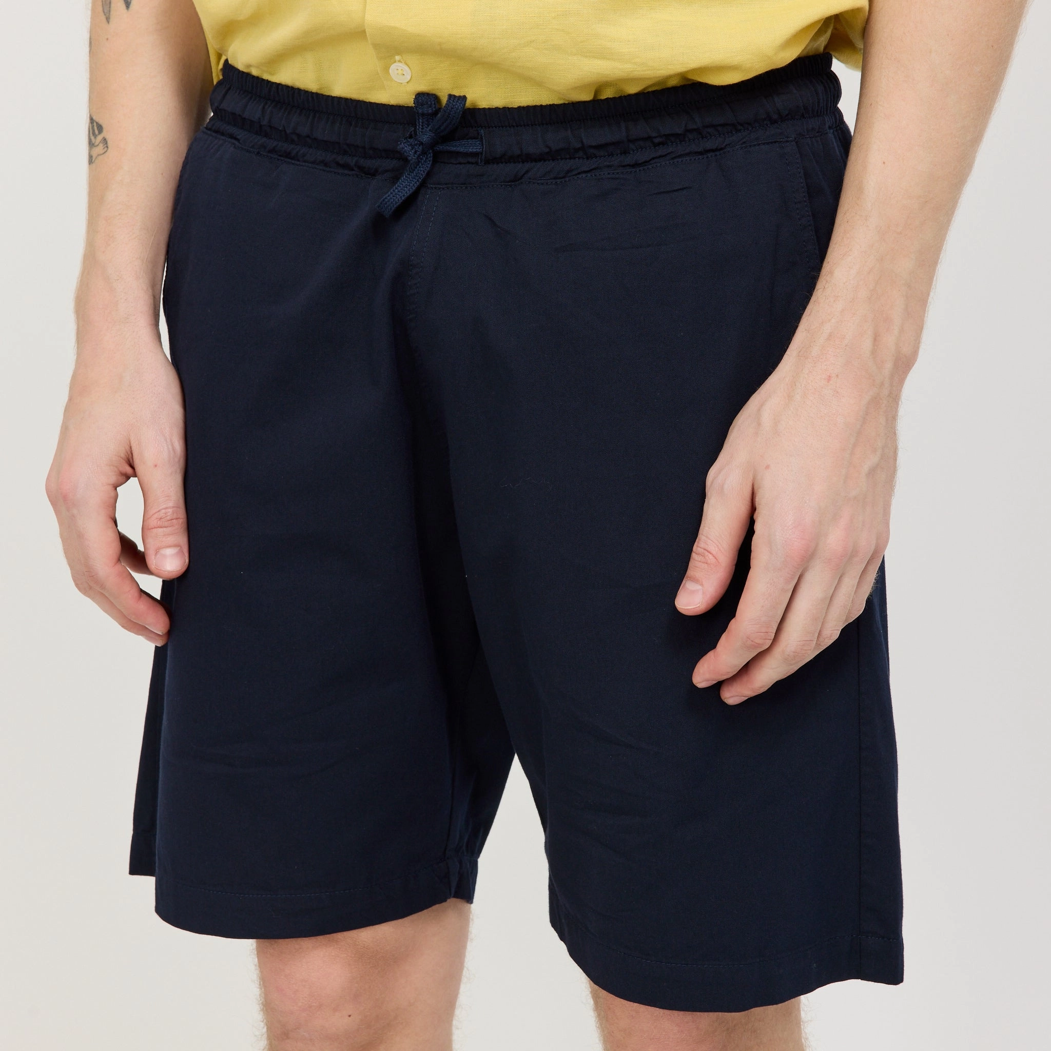 Coastal Style Simple Short Military Cotton Navy