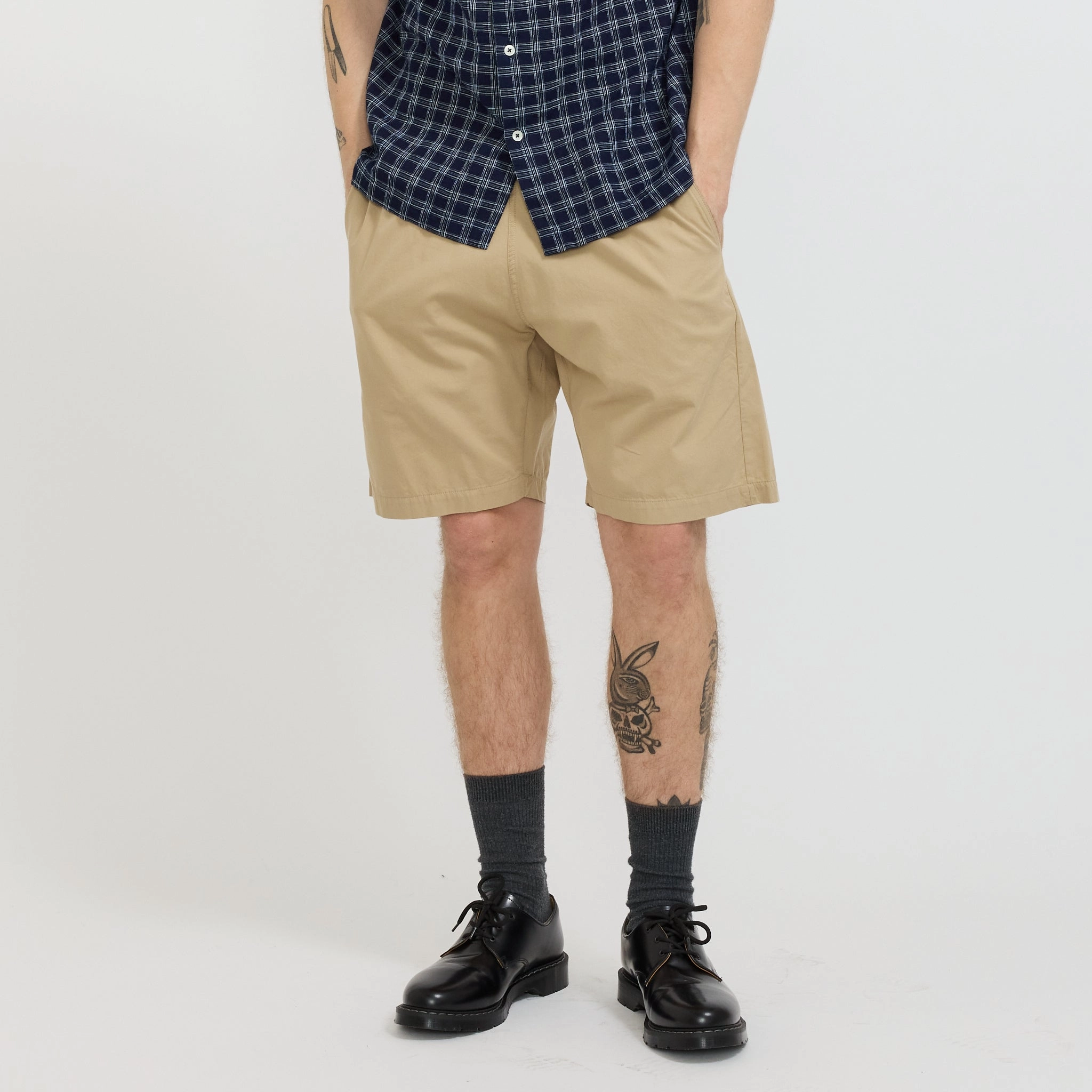 fashion industry campers Simple Short Military Cotton Sand