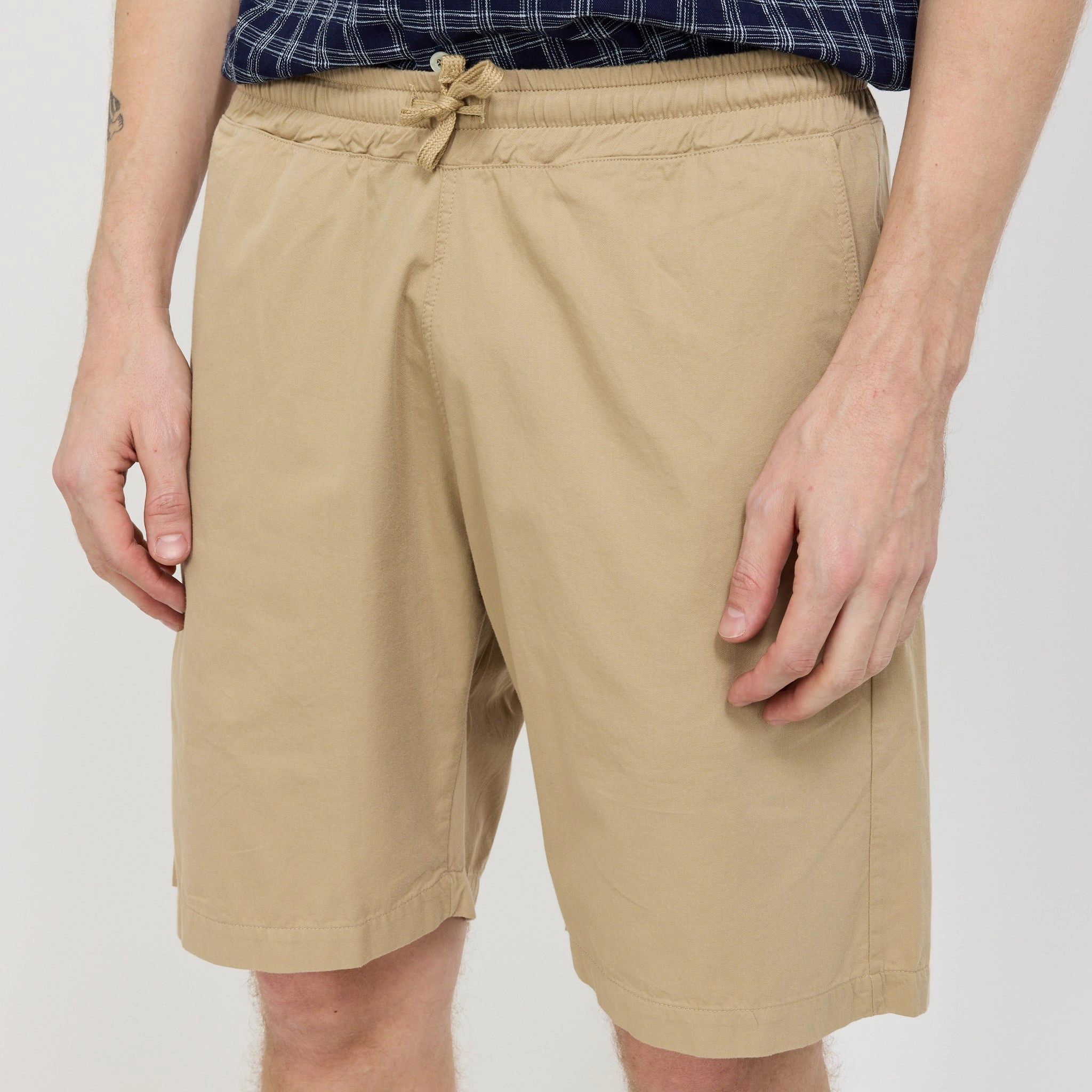 All Day stretchy design Simple Short Military Cotton Sand