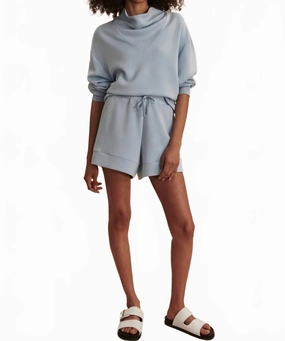 Atrium High Rise Short In Cashmere Blue quick-dry feature Flexible Movement Cut