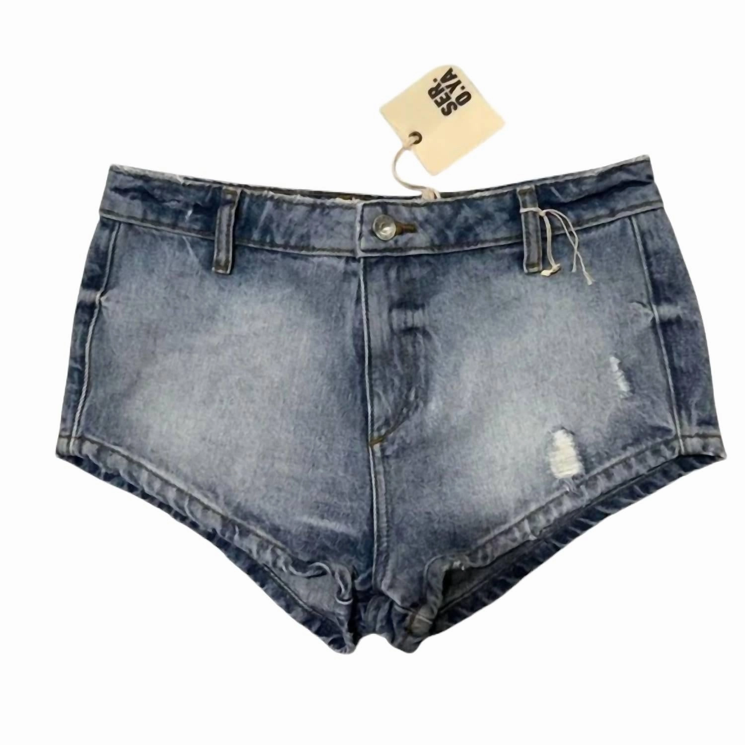 Silk Touch Women's Nancy Micro Denim Shorts In High Tide