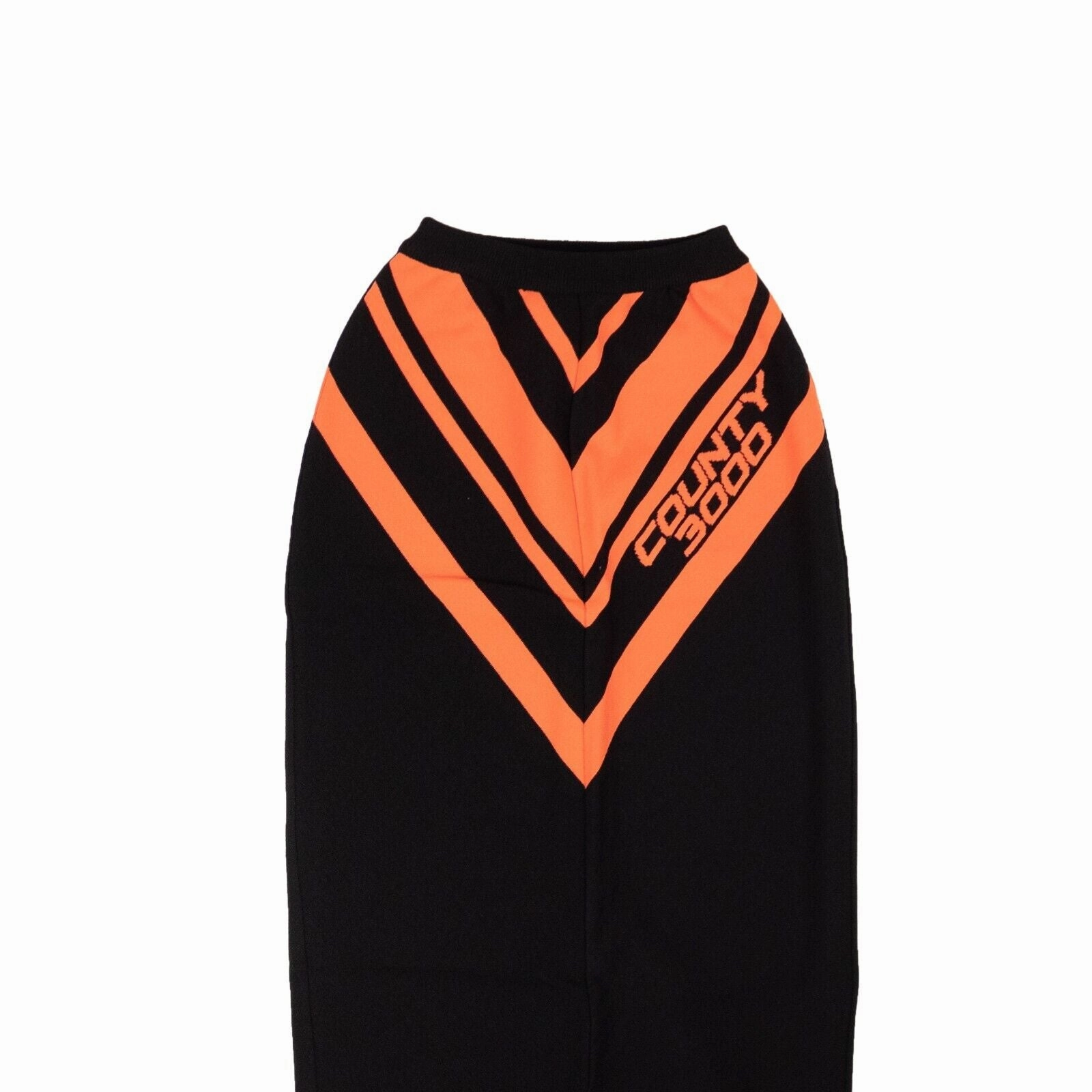 hypoallergenic material Marcelo Burlon Knit Diagonal Tube Midi Skirt - Black/Faded Orange