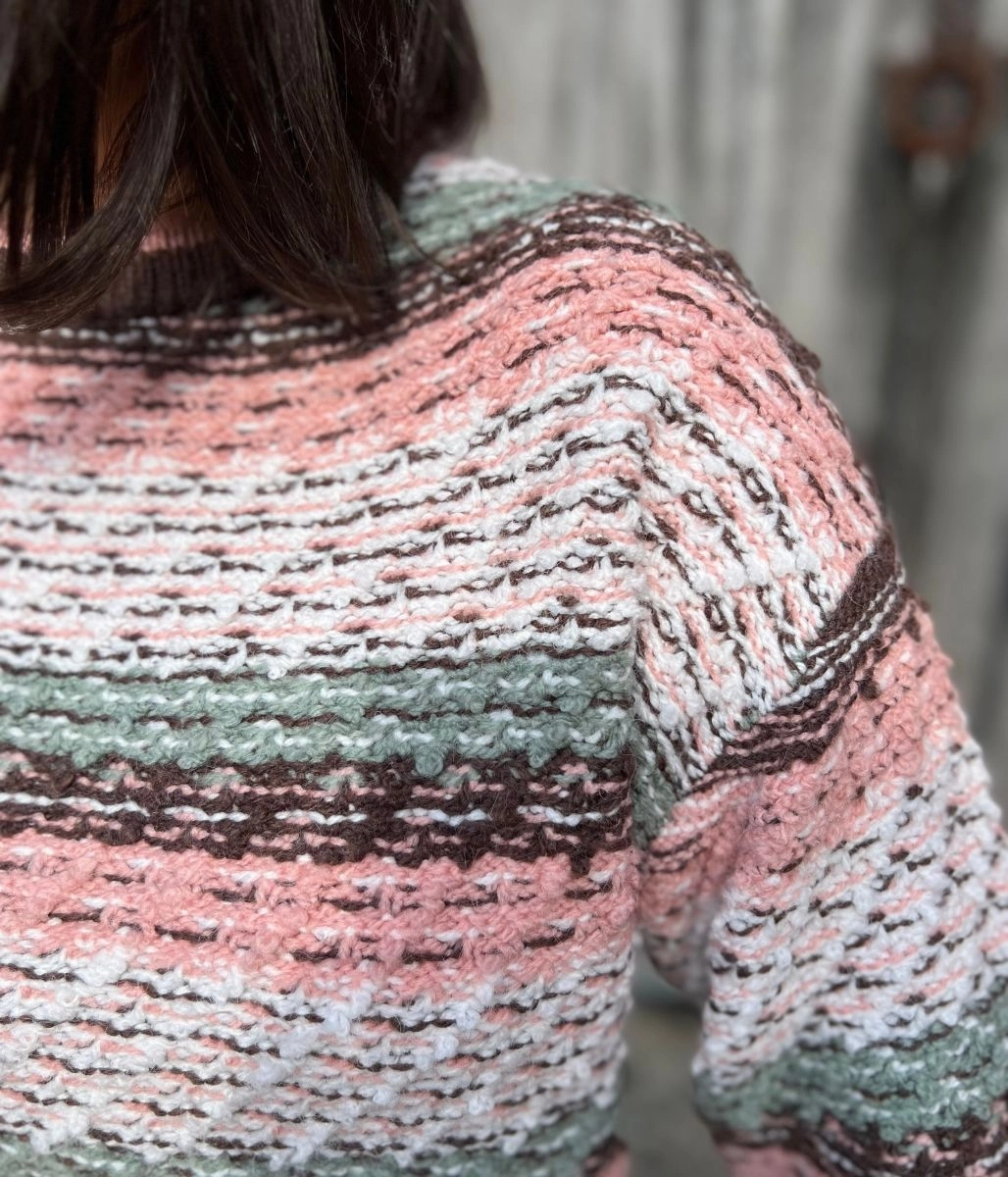 Essential Layering Lightweight Layer Pink Textured Patterned Jumper