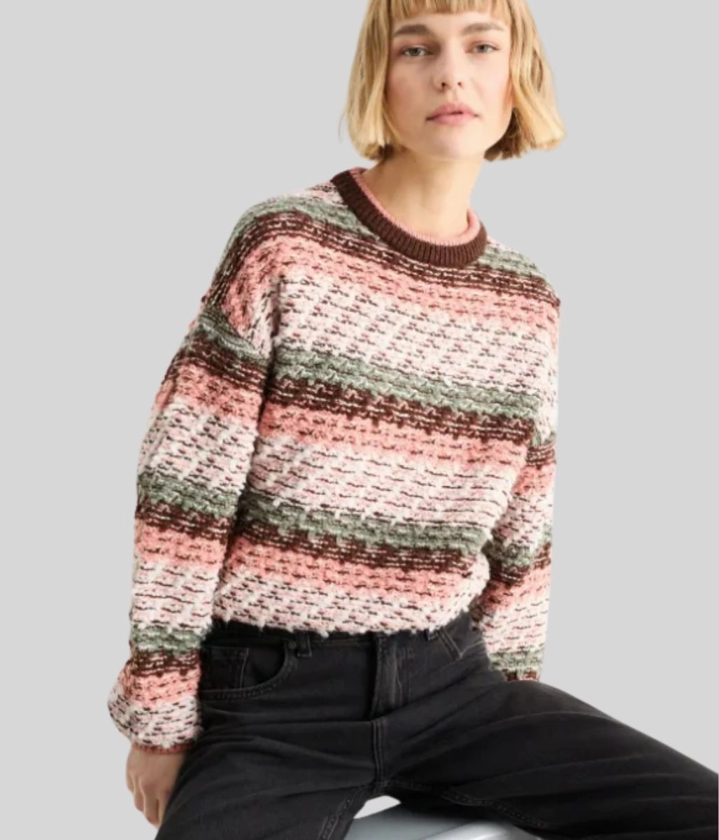 Functional Fashion Pink Textured Patterned Jumper