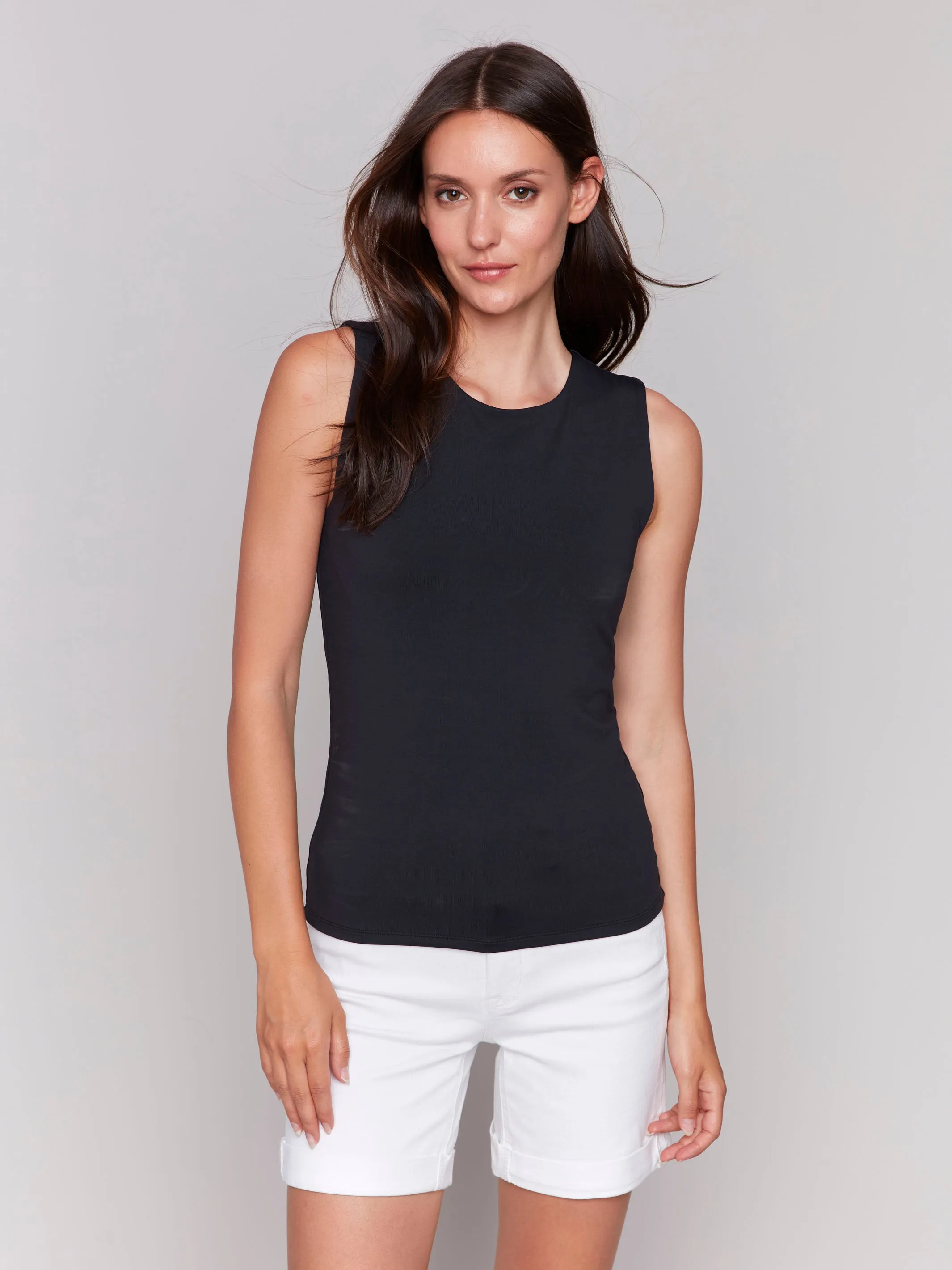 Sleeveless Super Stretch Top - Black QuickDry Technology Moisture Management