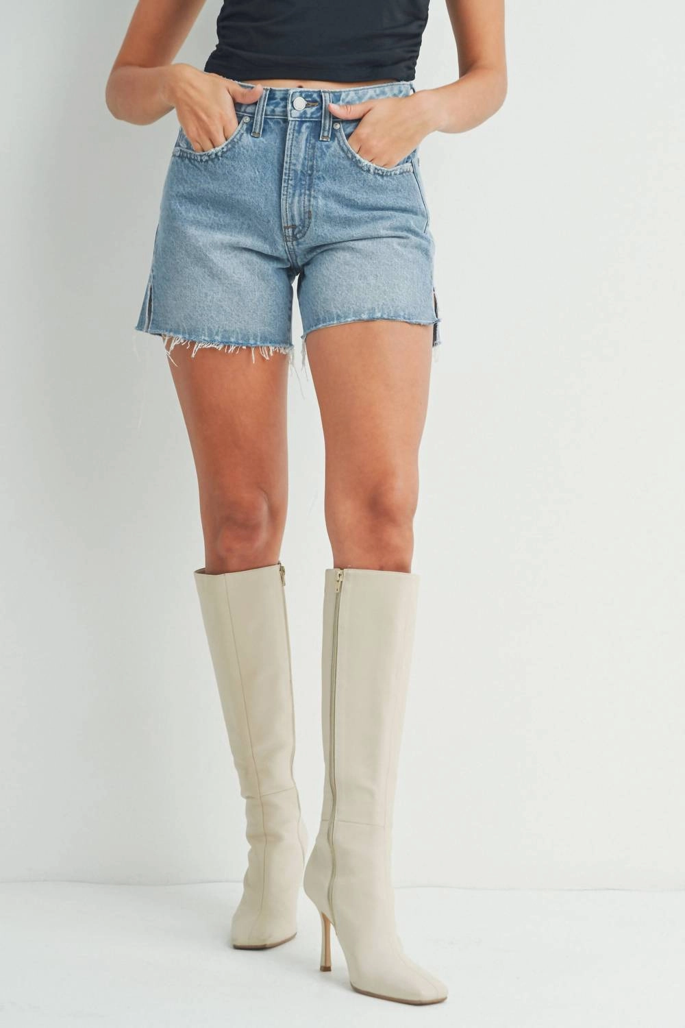 Layered Cuff Design hiking clothes Sloane Shorts In Blue