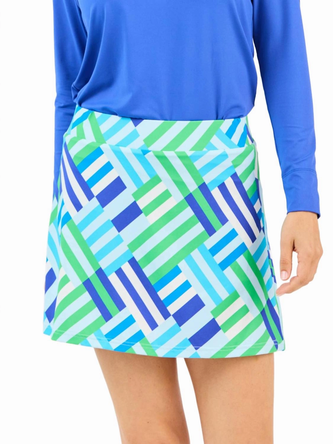 Flexible Side Panels light feel Saratoga Skort In Swept Away Green