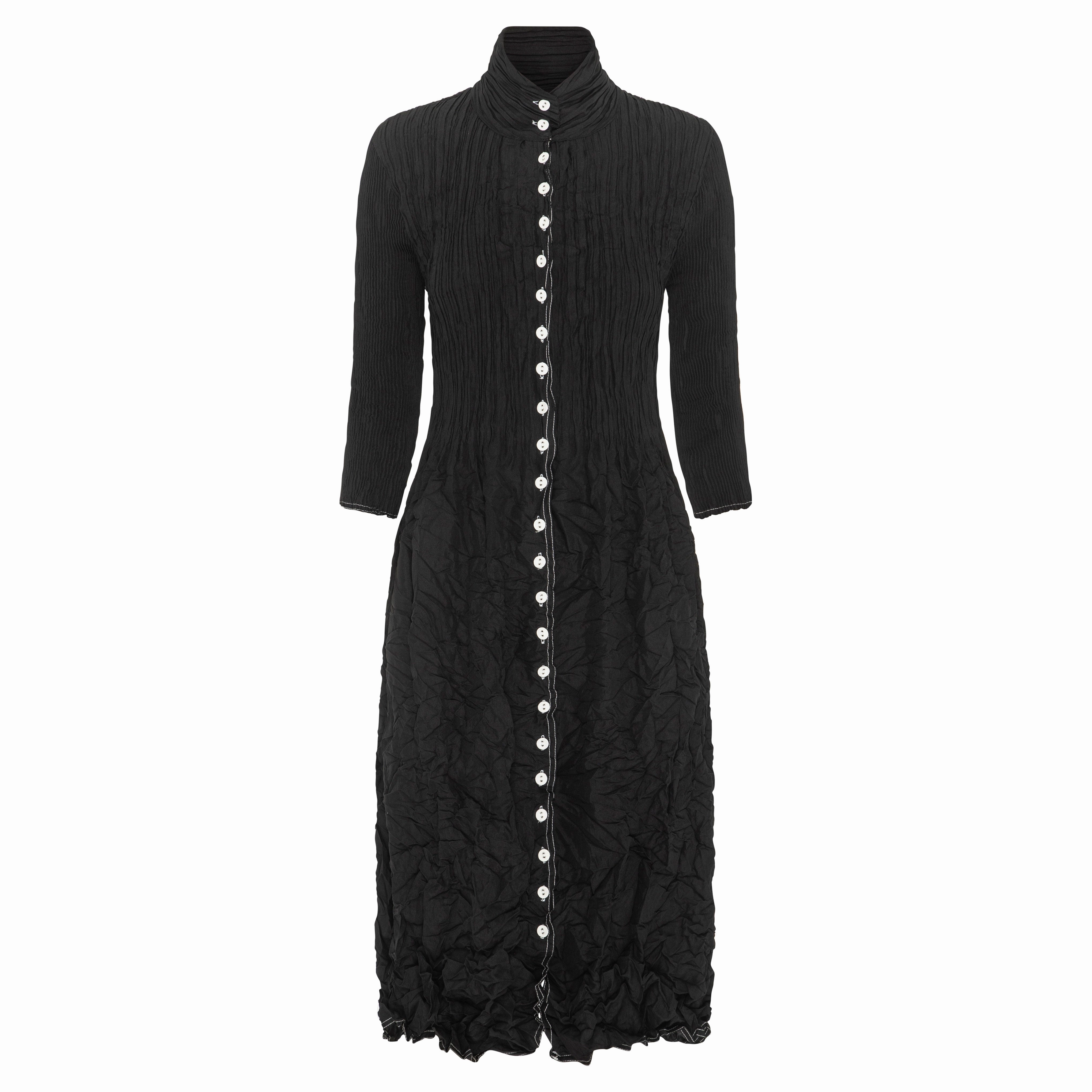 Non Bulky Design Packable Technology Contrast Nehru Coat Dress