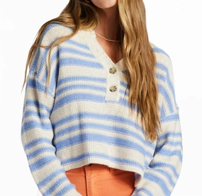 Make Way Sweater In Blue Chilly Layer Look Comfy Trend