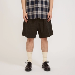 Pleated Suit Short Chocolate Weekend Ready