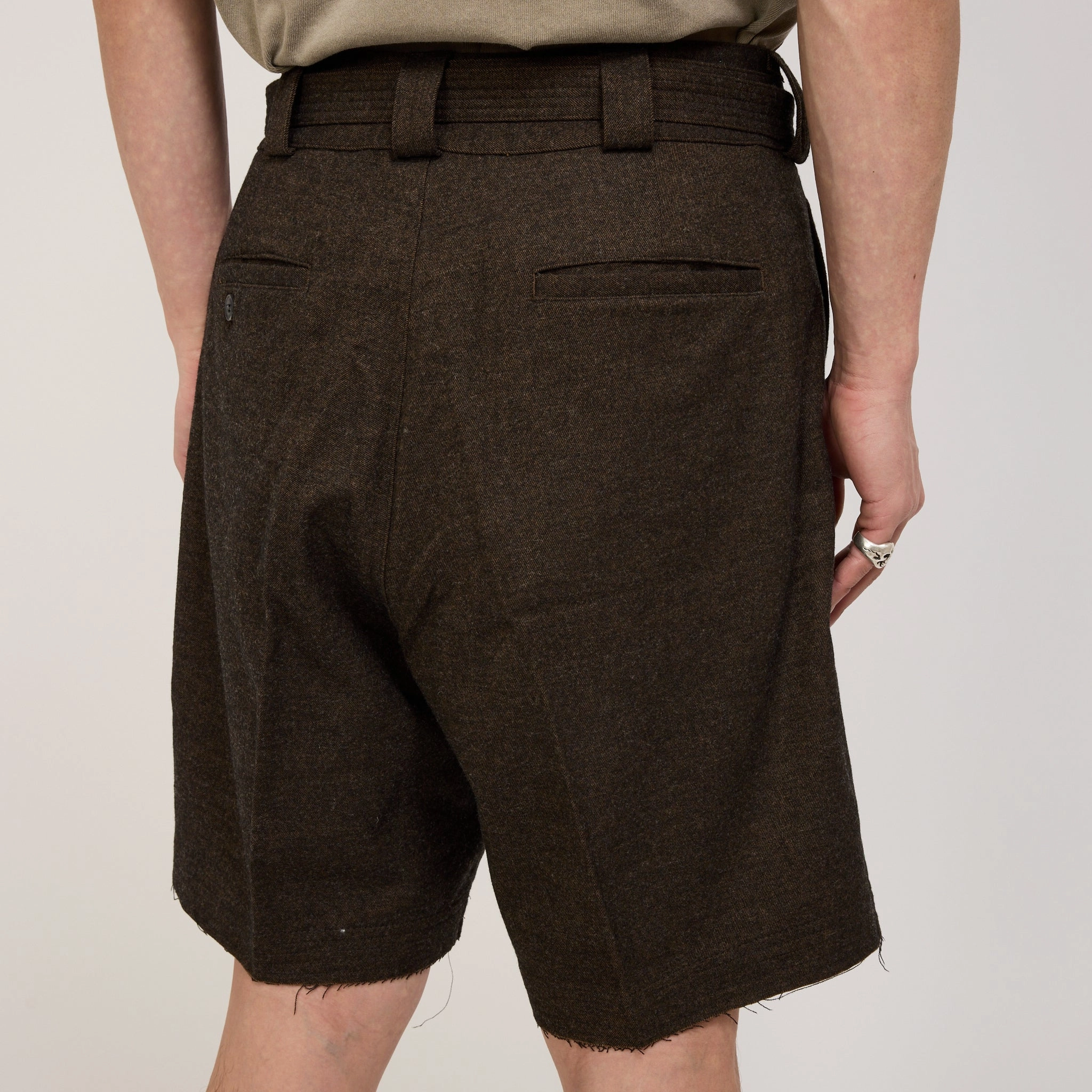 Basketball shorts Classic Fit Pleated Suit Short Chocolate