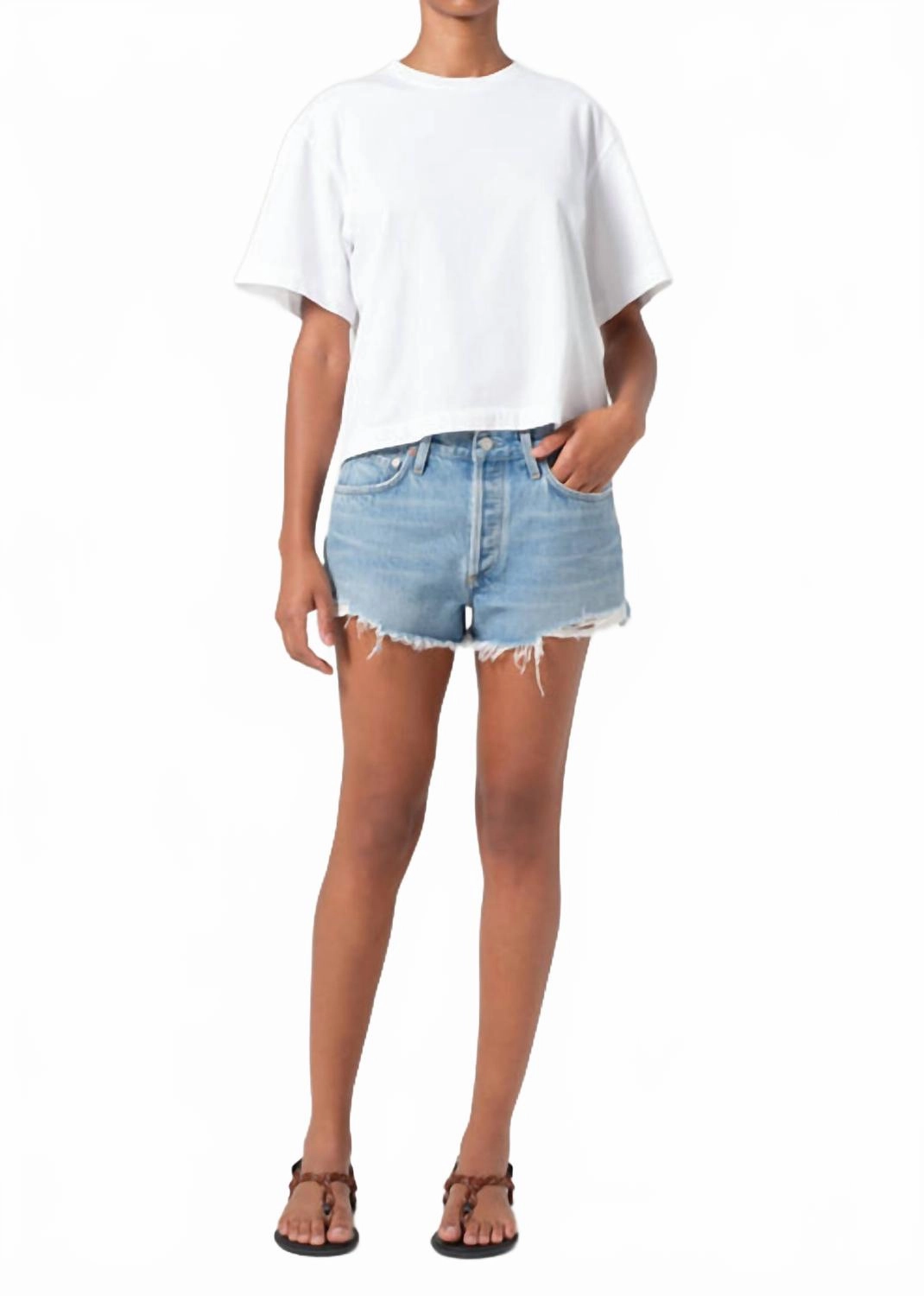 Flatlock Seams Coastal Style Parker Vintage Cut Off Short In Animate