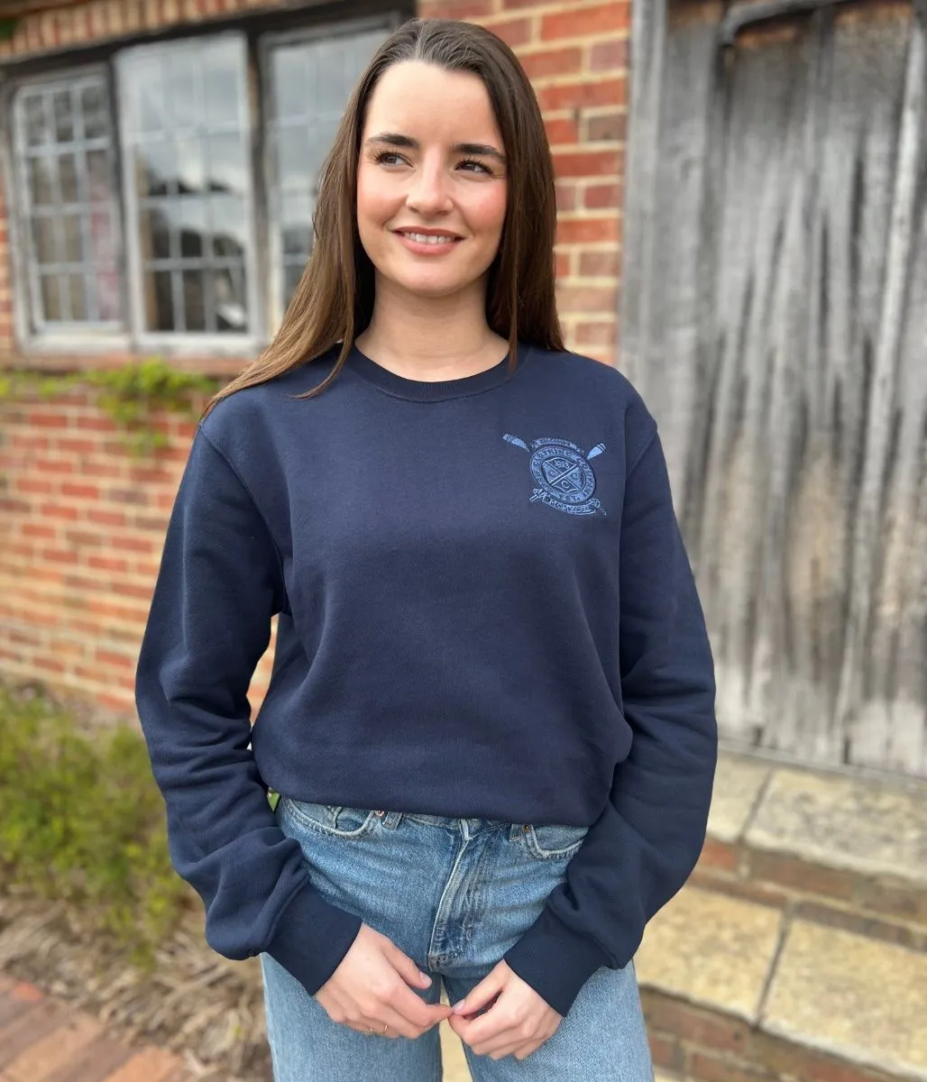 HeatPressedLogos Navy Salcombe Embroidered Crew Neck Sweatshirt