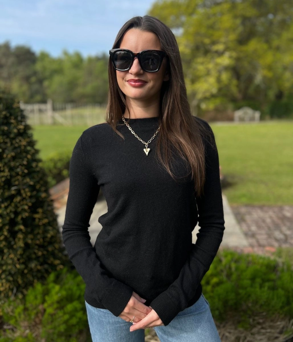 Black Recycled Blend Jumper Light Warmth Soft Fabric