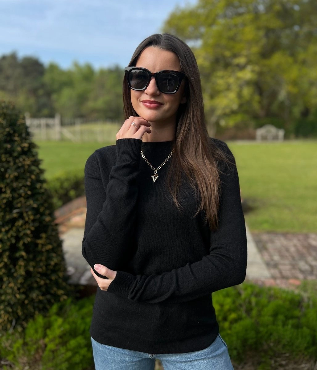 Ultra Soft Merino Blend Black Recycled Blend Jumper