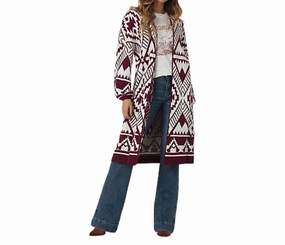 Cozy Style Fashion Knit Women's Retro Punchy Cardigan In Magenta
