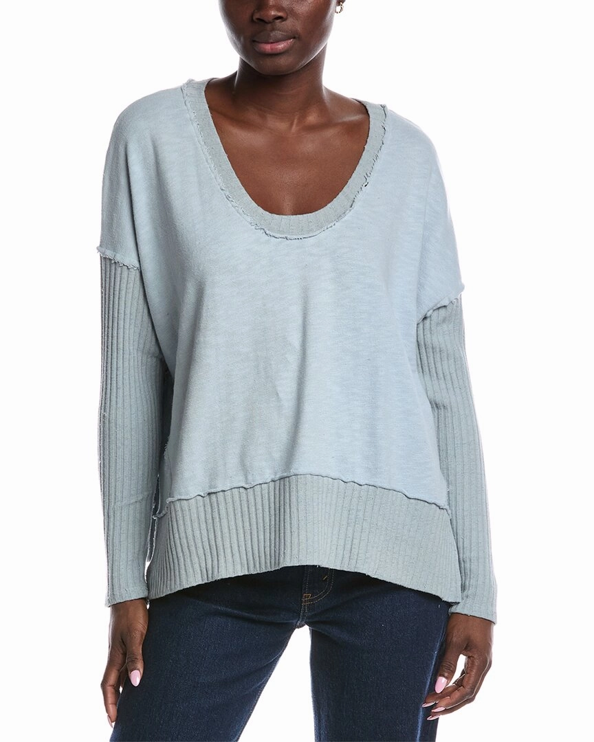 Project Social T Quinn Mixed Fabric Oversized Pullover Effortless Style Cozy Knit Style