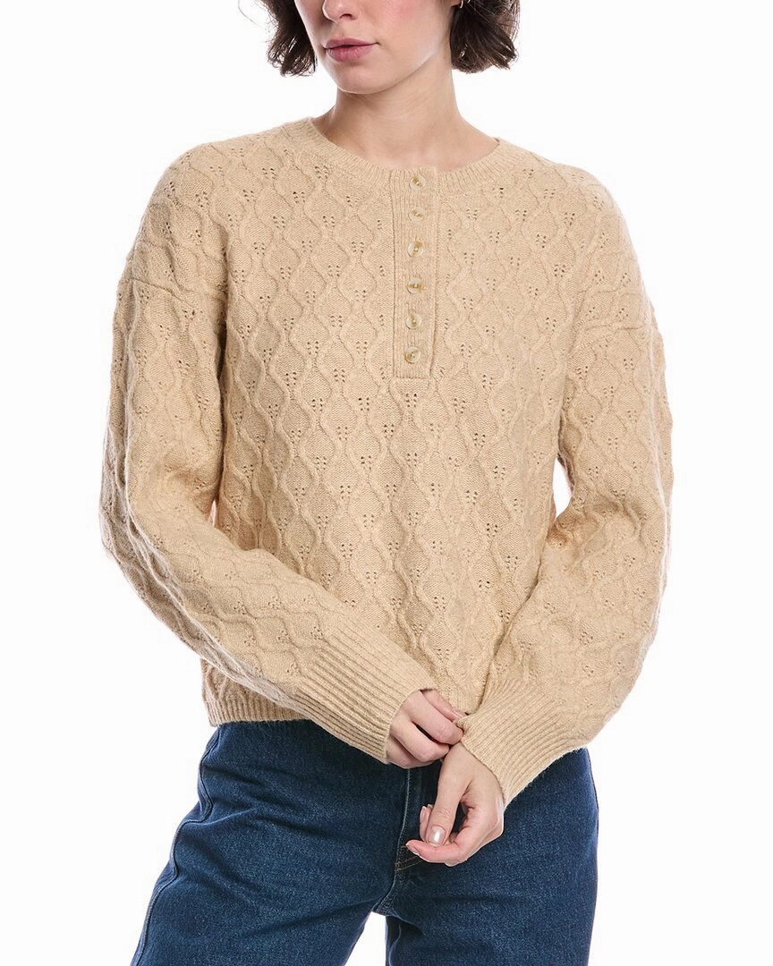Design History Avril Wool-Blend Sweater Comfy Layering Breathable Mesh Panels