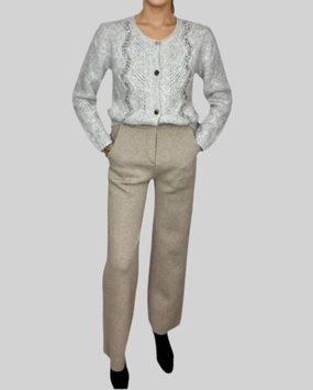 Eco Dye Process Knitted Look Knit Cardigan In Grey