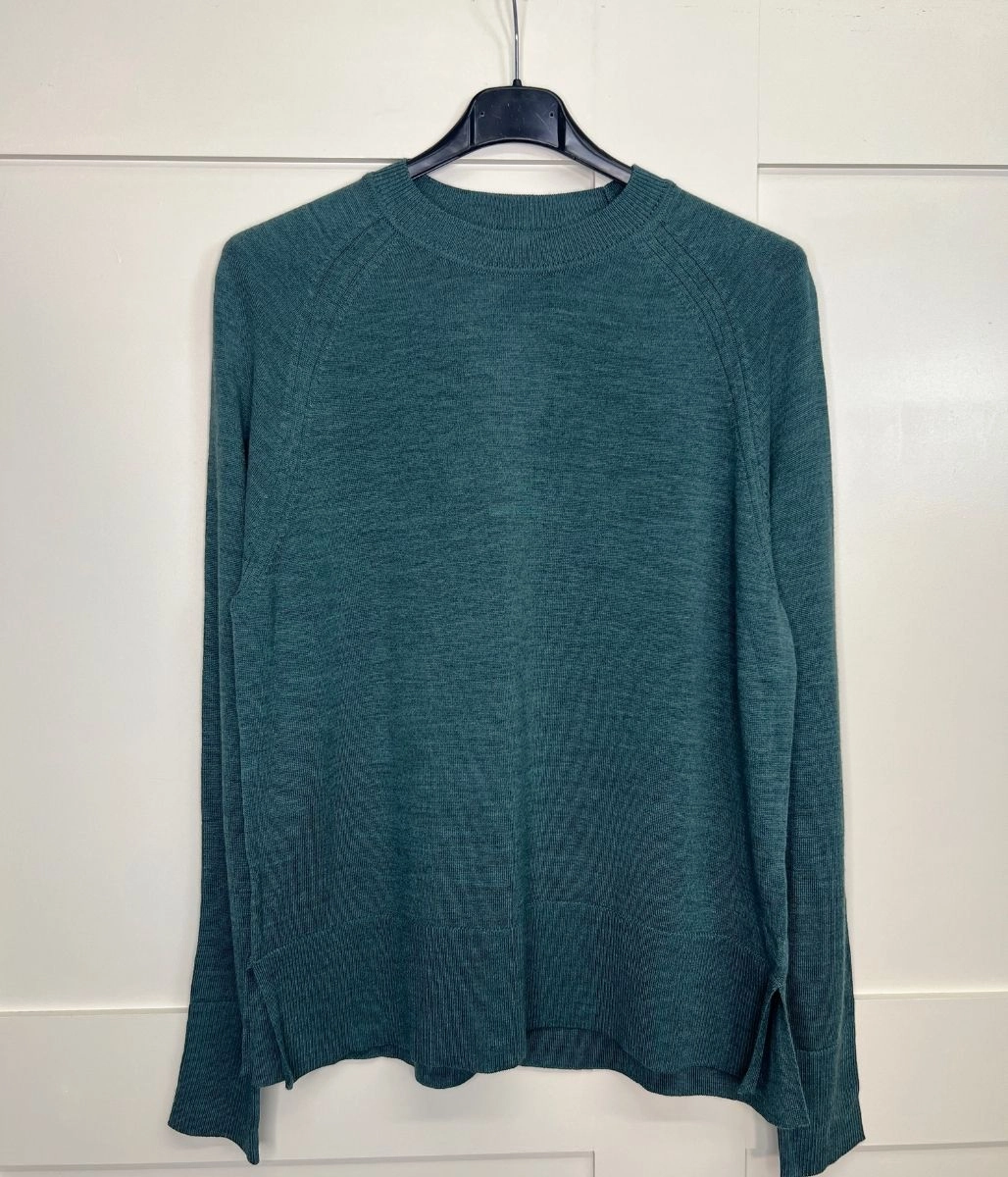 Sea Green Fine Merino Wool Jumper Essential Fashion Chill Fit