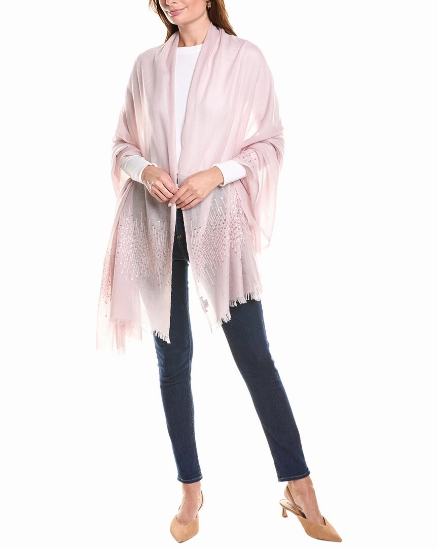 sofiacashmere Sequin Cashmere Wrap Light Warmth Trendy Design