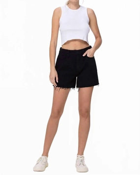 Sofie With Side Slits Mom Shorts In Black mix and match tall size