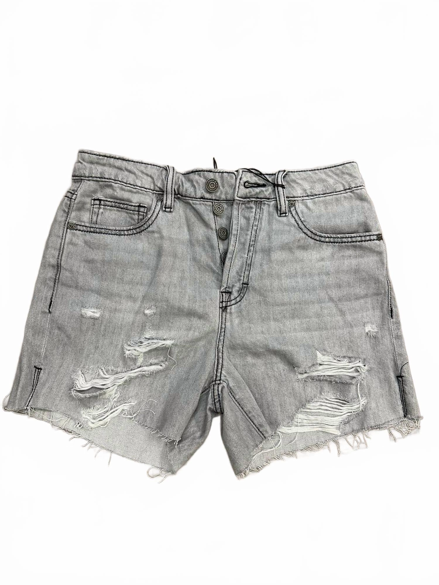 RecycledPolyester Sofie With Side Slits Mom Shorts In Grey