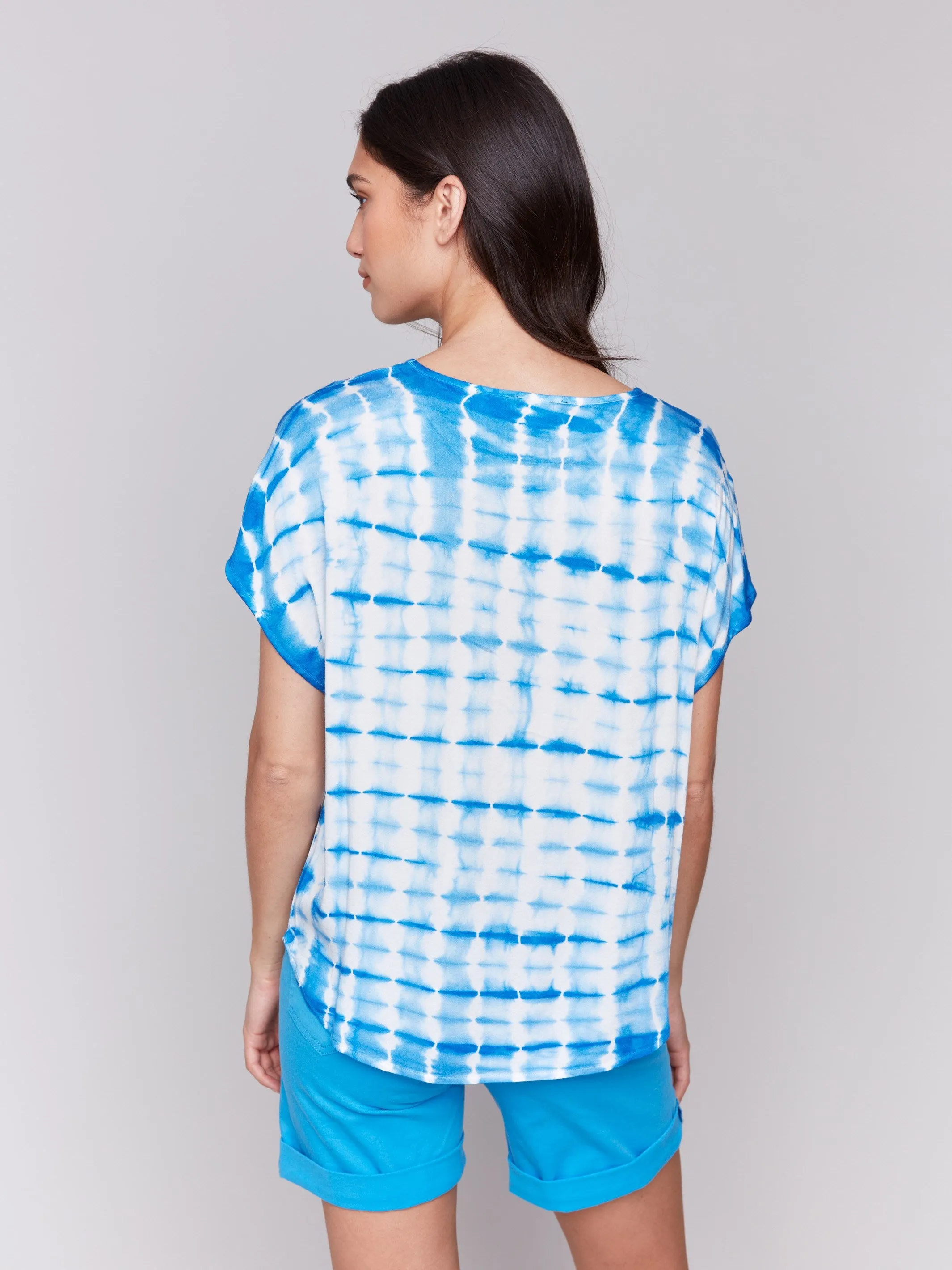 Modular Layering System Tie Dye Dolman Top - Azure