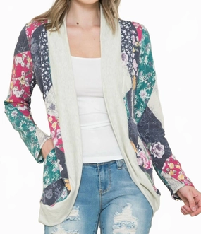 Fashion staples Floral Long Sleeve Cardigan In Multicolor