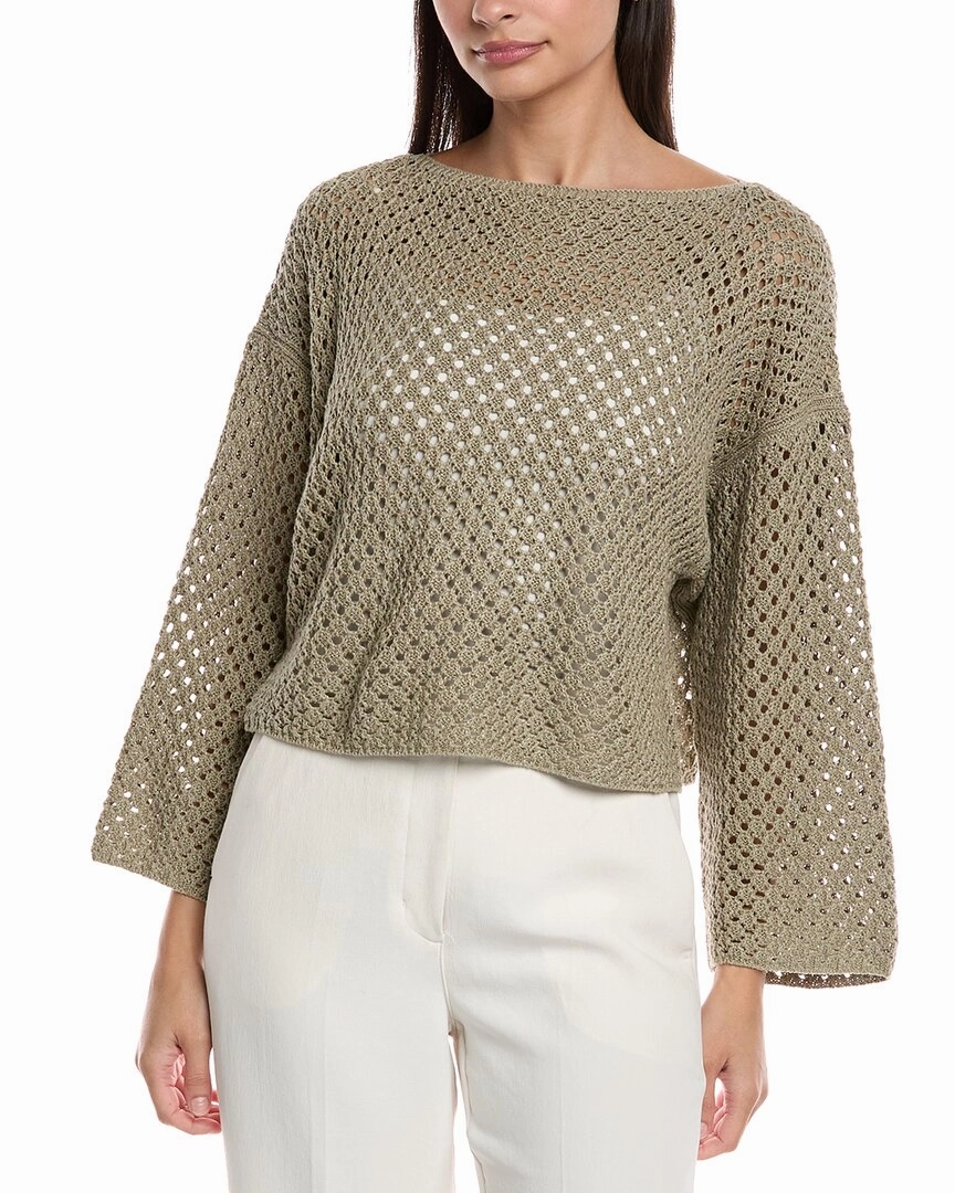 Cozy Designs Lafayette 148 New York Open Stitch Linen-Blend Sweater