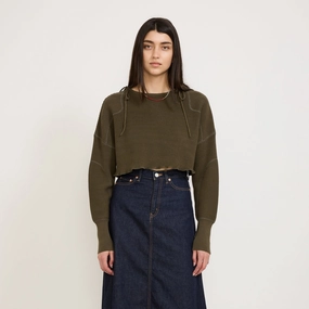 Military Short Pullover Olive Cold Day Fashion