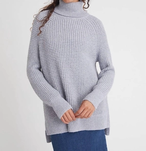 Stella Shaker Iceberg Turtleneck Tunic In Iceberg Blue Layering Knit